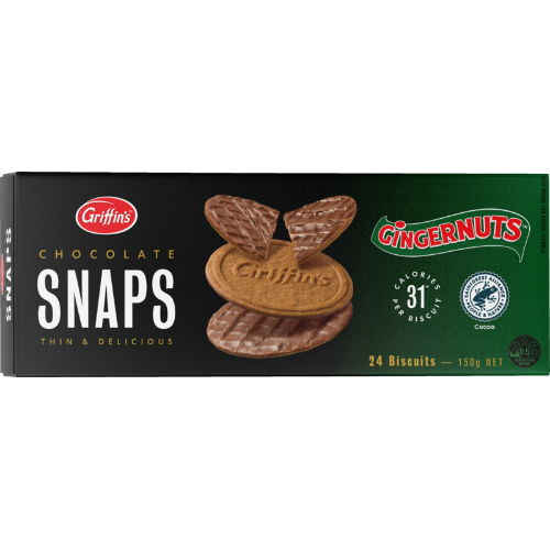 Griffins Snaps Gingernuts Chocolate Biscuits 150g