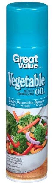 Great Value Vegetable Oil Non-Stick Cooking Spray 8 oz