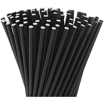 Paper Straws Tall Black /100