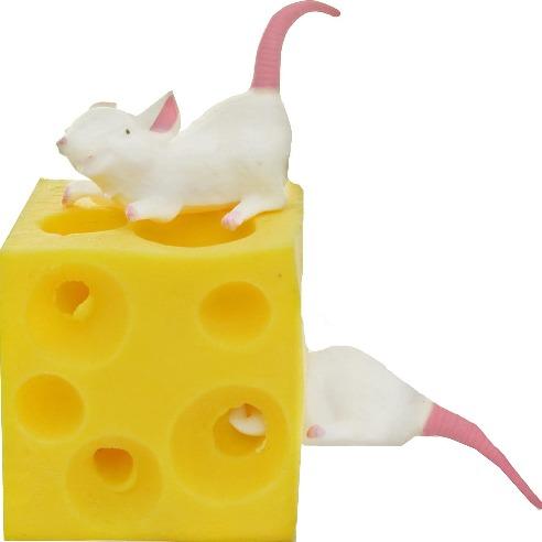 Squishy Cheese and Mice Toy