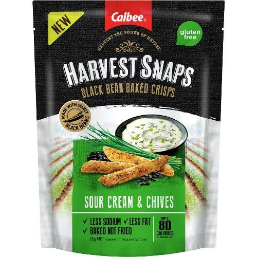 Calbee Harvest Snaps Black Bean Sour Cream Crisps 83g