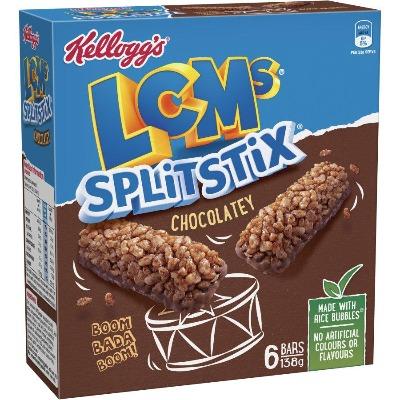 Kelloggs LCMs Split Stix Chocolatey Cereal Bars 6pk 138g