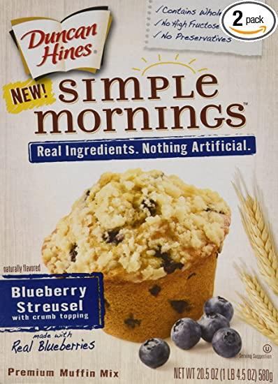 Duncan Hines Simple Mornings Blueberry Streusel Premium Muffin Mix 20.5oz