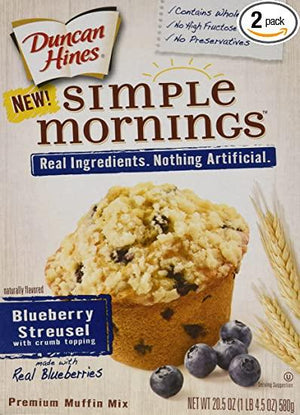 Duncan Hines Simple Mornings Blueberry Streusel Premium Muffin Mix 20.5oz