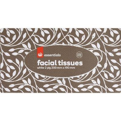 Essentials Facial Tissues 2ply 224pk