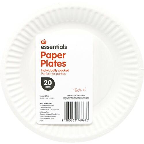 Essentials Side Plates Paper 20pk