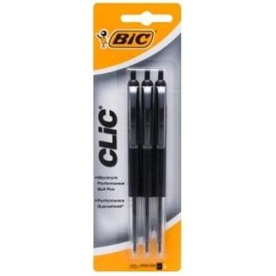 Bic Clic Pens Black 3pk