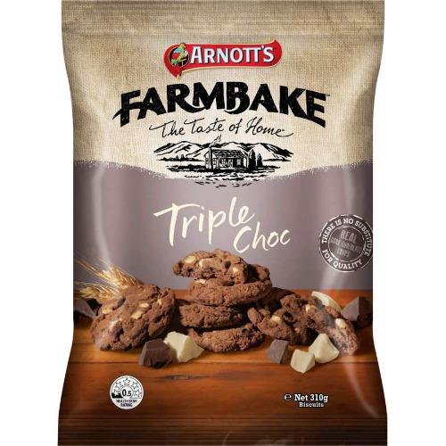 Arnotts Farmbake Triple Choc Cookies 310g