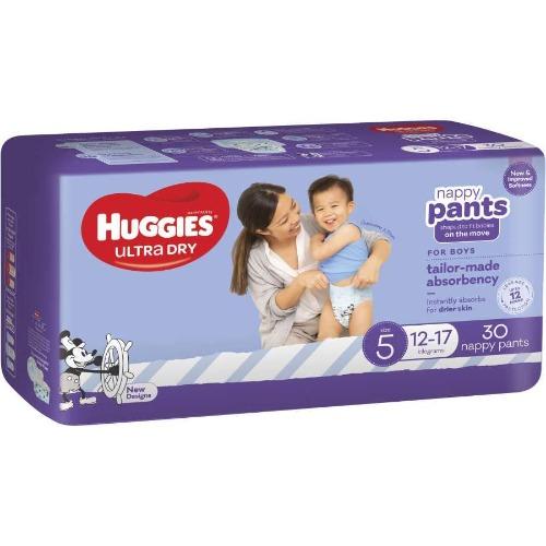 Huggies Ultra Dry Toddler Boy Size 5 Nappy Pants 30pk