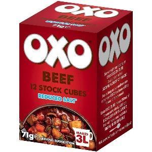 Oxo Reduced Salt Beef Stock Cubes 12/71g