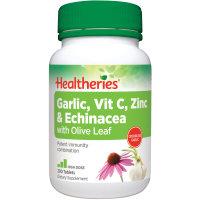 Healtheries Garlic, Vit C, Zinc & Echinacea with Olive Leaf Tablets 120pk