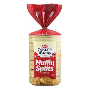 Quality Bakers Muffin Splits 390g/6 Frozen