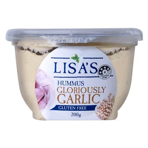 Lisa's Hummus Gloriously Garlic 200g