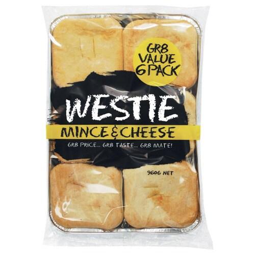 Westie Mince & Cheese Pies Frozen 6pk 960g