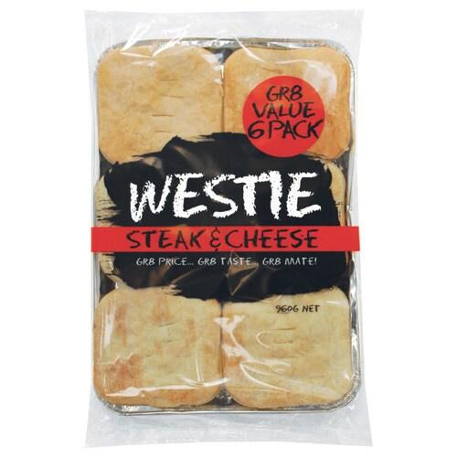 Westie Steak & Cheese Pies Frozen 6pk 960g