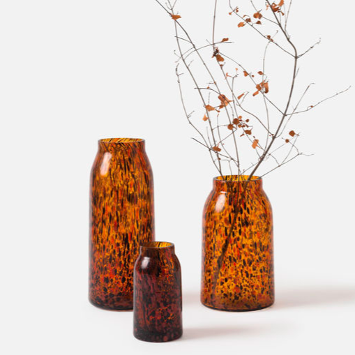 Otto Vase Amber Speckle Large