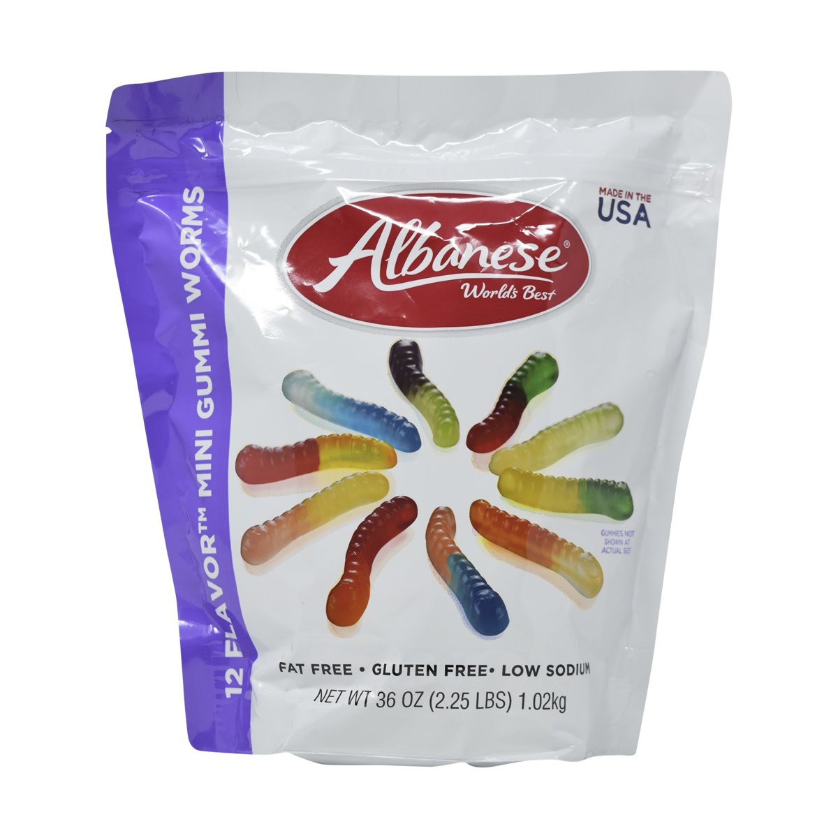 Albanese 12 Flavors Gummi Worms, 27 oz