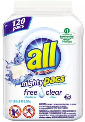 All Laundry Detergent Mighty Pacs