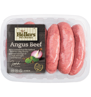 Hellers Angus Pure Sausages 6 Pk FROZEN