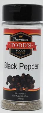 Todd's Premium Foods Black Pepper Medium Grind 18 Mesh 2.75oz