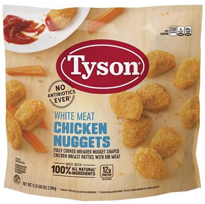 Tyson White Meat Chicken Nuggets Fully Cooked Breaded Chicken Breast