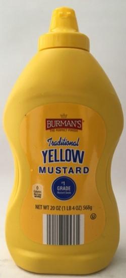 Burman's Traditional Yellow Mustard - 20 oz