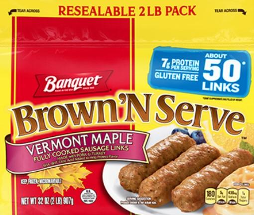 Banquet Brown'N Serve Vermont Maple Precooked Sausage Links