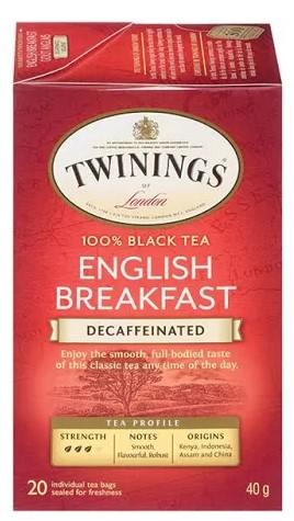 Twinings of London Decaf English Breakfast Tea Bags - 20 ct