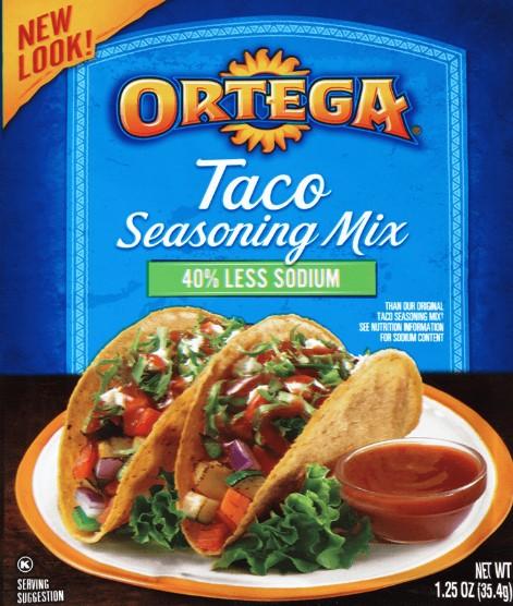 Ortega 40% Less Sodium Taco Seasoning Mix