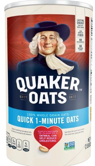 Quaker Oats Quick 1-minute NON-GMO 42 oz