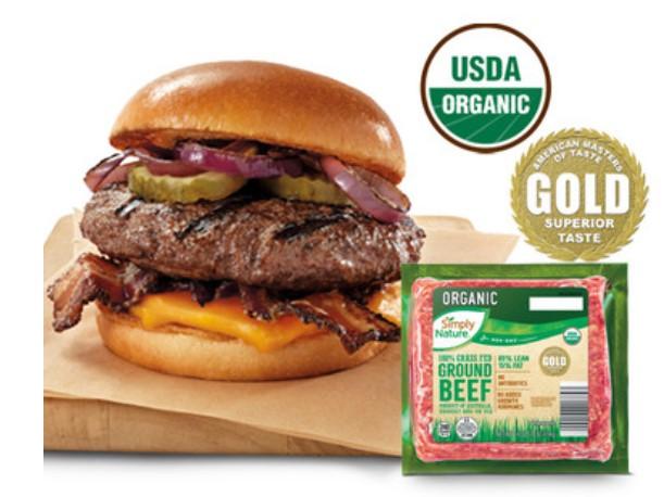 Organic Simply Nature 100% Grass Fed Ground Beef 85%/15% Lean Fat