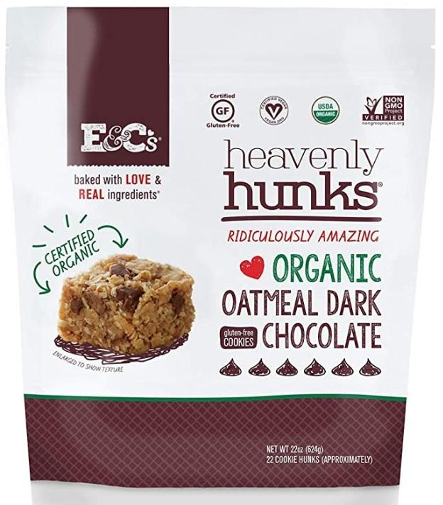 E&C's Heavenly Hunks Organic Oatmeal Dark Chocolate GF cookies