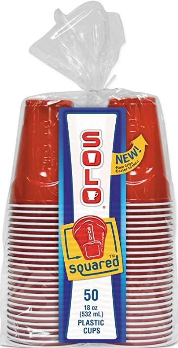 Solo, Plastic Cup, 18 oz, 50 ct