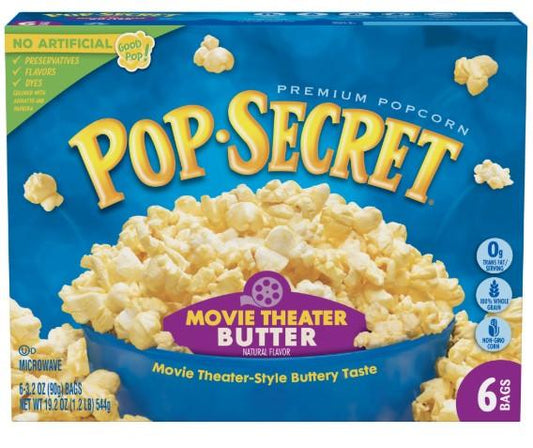 Pop Secret Movie Theater Butter Microwave Popcorn  6ct