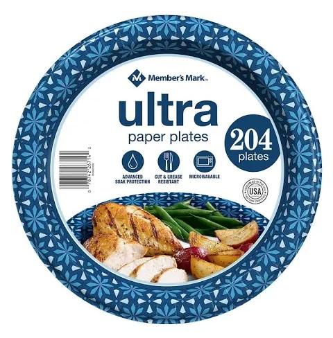 Member's Mark 10" Ultra Paper Plates 204ct