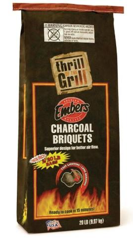 Embers Charcoal Briquets, 20 lbs