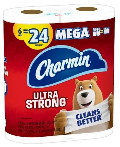 Charmin MEGA Ultra Strong Toilet Paper 8 Mega Rolls