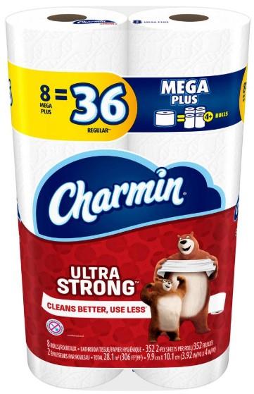 Charmin Ultra Strong Toilet Paper  - 8 Mega Plus Rolls