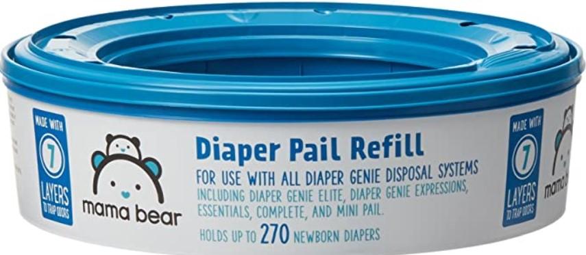 Mama Bear Diaper Pail Refills for Diaper Genie Pails Holds Up To 270 Newborn Diapers