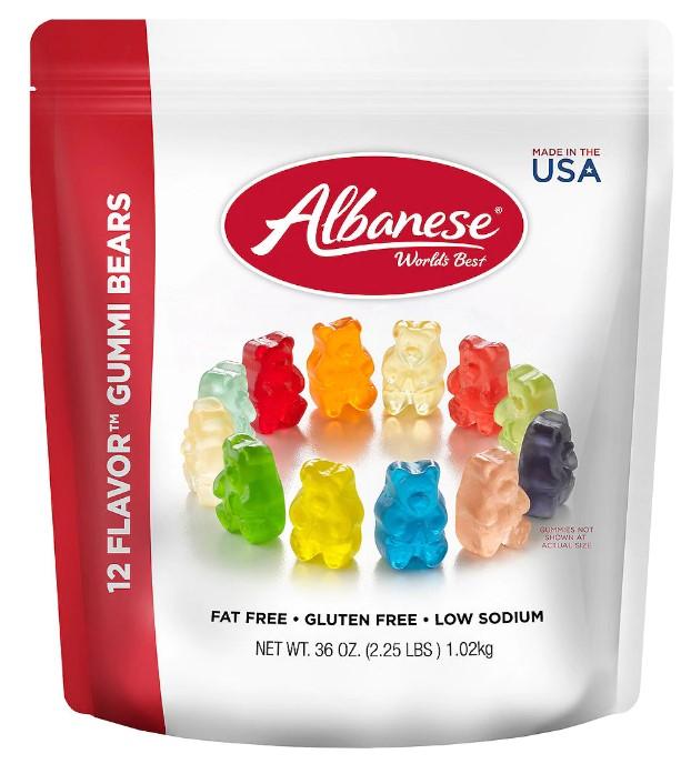 Albanese 12 Flavors Gummi Bears  Gluten Free 36 oz