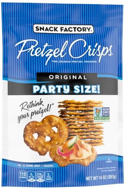 Snack Factory Original Pretzel Crisps Party Size 14 oz