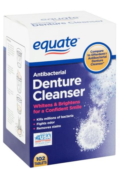 Equate Antibacterial Denture Cleanser - 102 Tablets