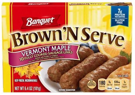 Banquet Brown'N Serve Vermont Maple Precooked, 10 ct