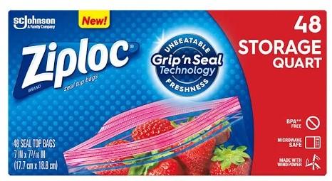 Ziploc Quart Storage Bags