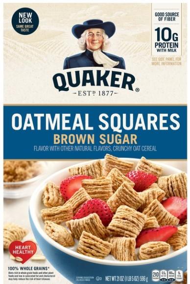 Quaker Brown Sugar Oatmeal Squares Cereal 21oz