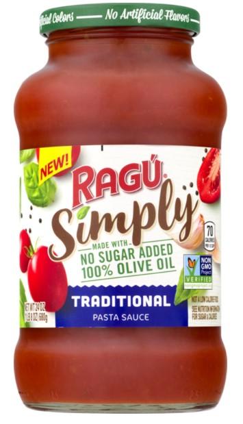 Ragu Simply Traditional Pasta Sauce, 24 oz