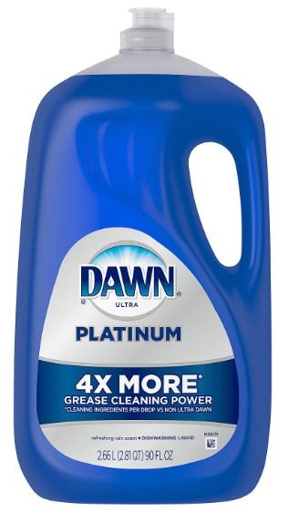 Dawn Ultra Platinum 4X More Grease Cleaning Power Refreshing Rain Scent Dishwashing Liquid 90floz