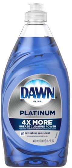 Dawn Ultra Platinum 4X More Grease Cleaning Power Refreshing Rain Scent Dishwashing Liquid, 16.2 fl oz