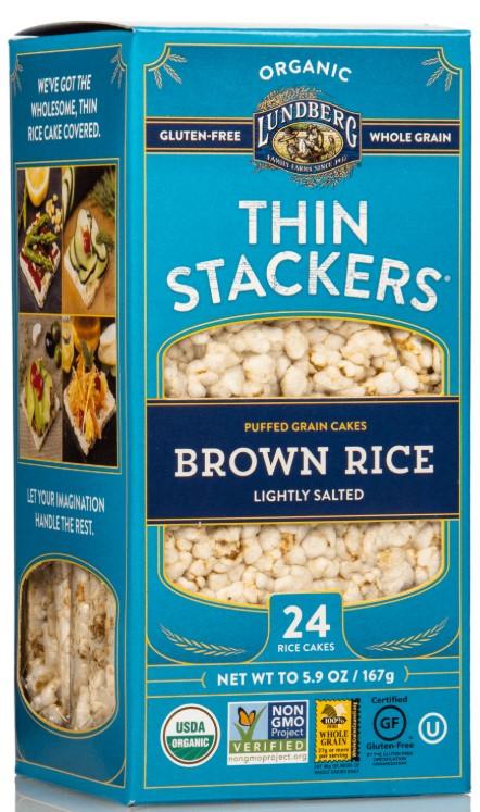 Thin Stackers Brown Rice Lightly Salted Rice Cakes 24 ct