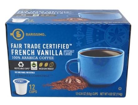 Barissimo French Vanilla 100% Arabica Coffee 12 Single Serve Cups